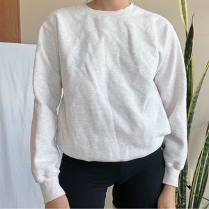 Aritzia TNA Cosy AF Sweatshirt - Heather Light Oatmeal